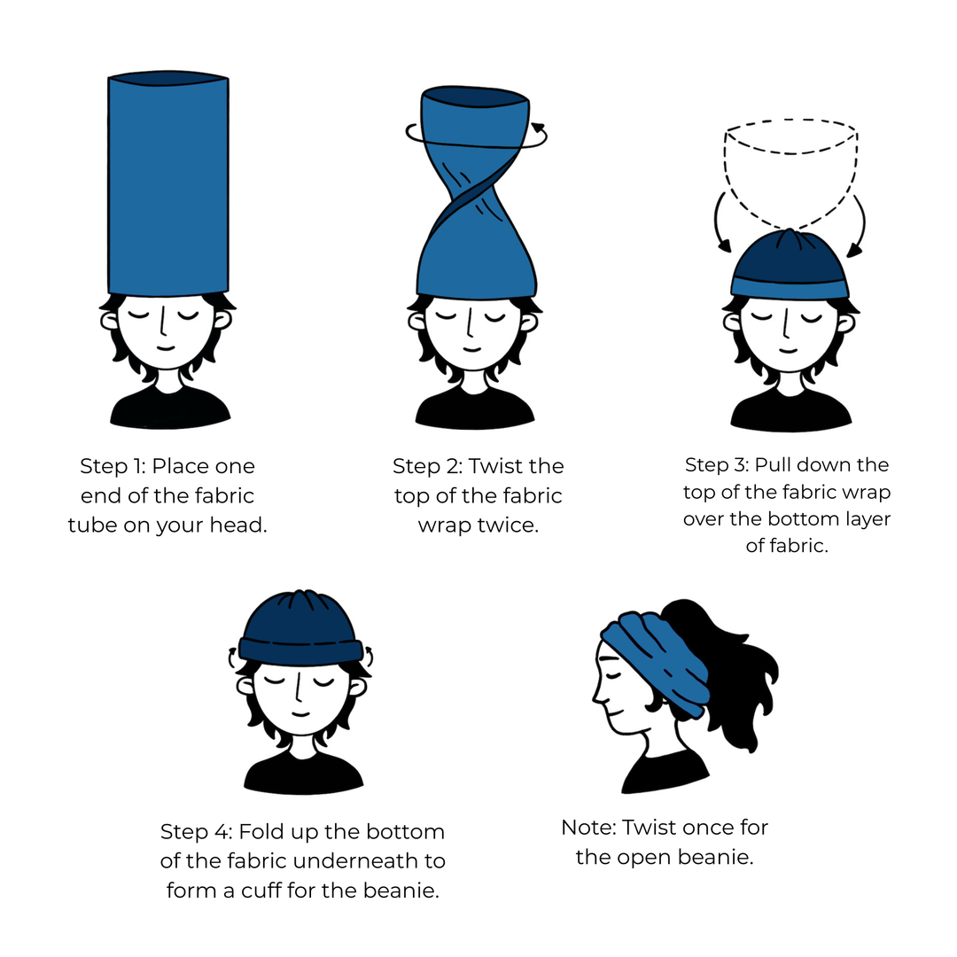 Alpine Blue Merino Beanie Wrap - Ships from Nevada USA