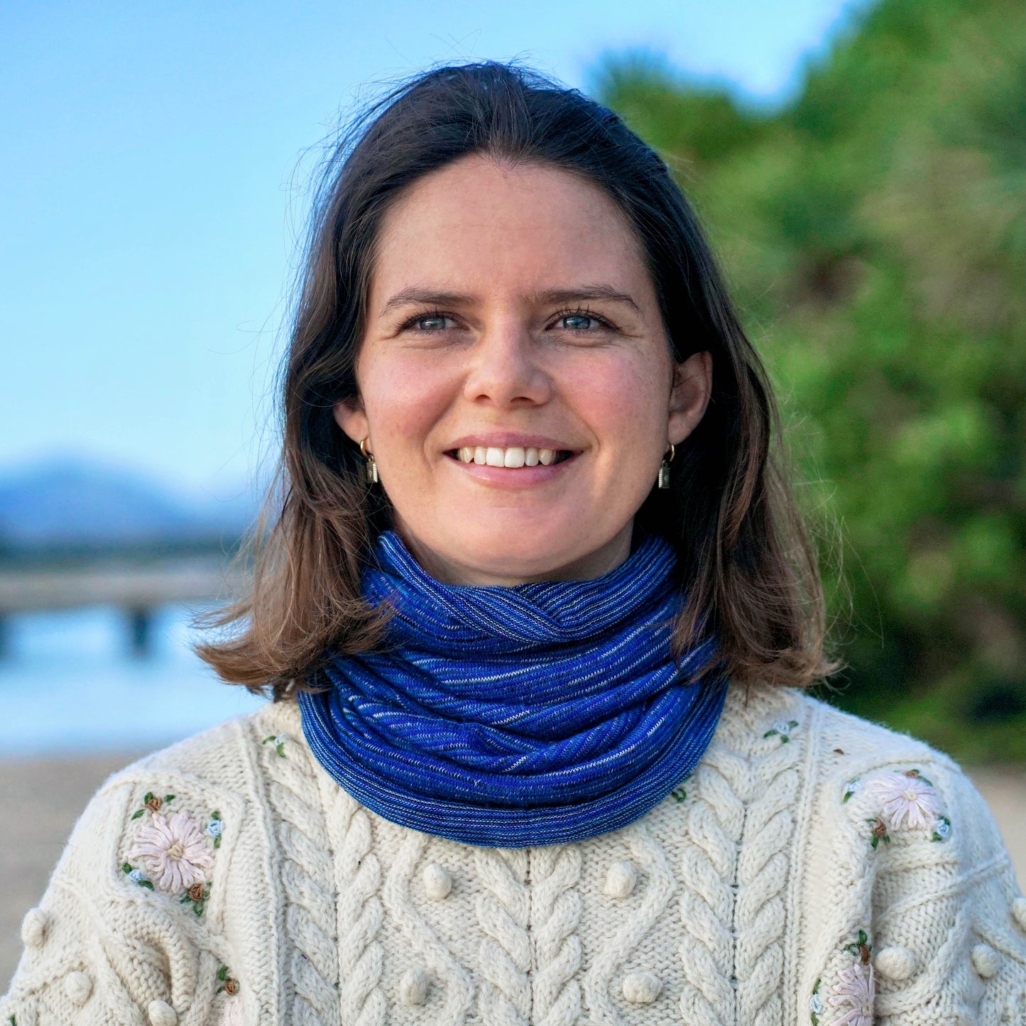 Alpine Blue Merino Beanie Wrap - Ships from Nevada USA