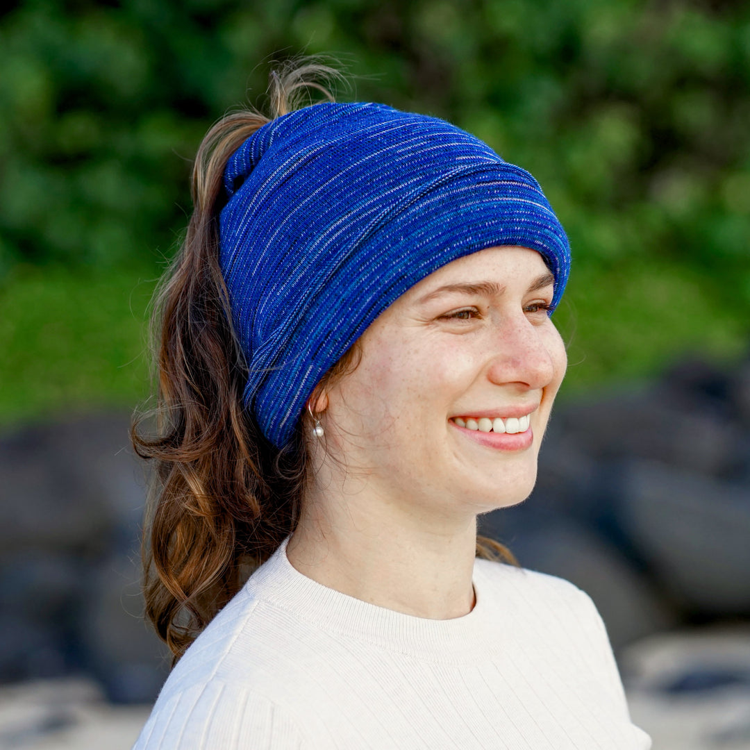 Alpine Blue Merino Beanie Wrap - Ships from Nevada USA
