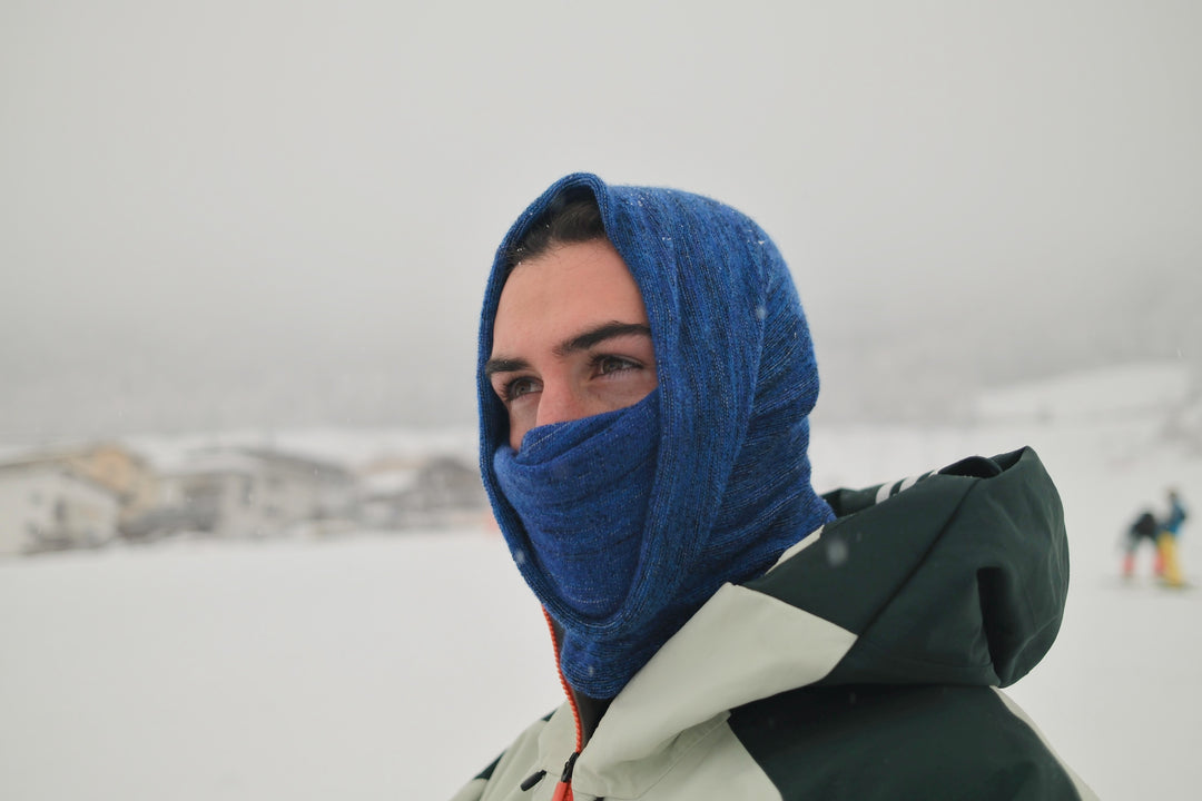 Merino Beanie Wrap - Alpine Blues