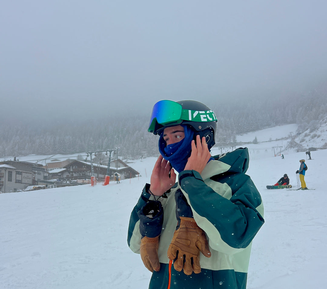 Merino Beanie Wrap - Alpine Blues