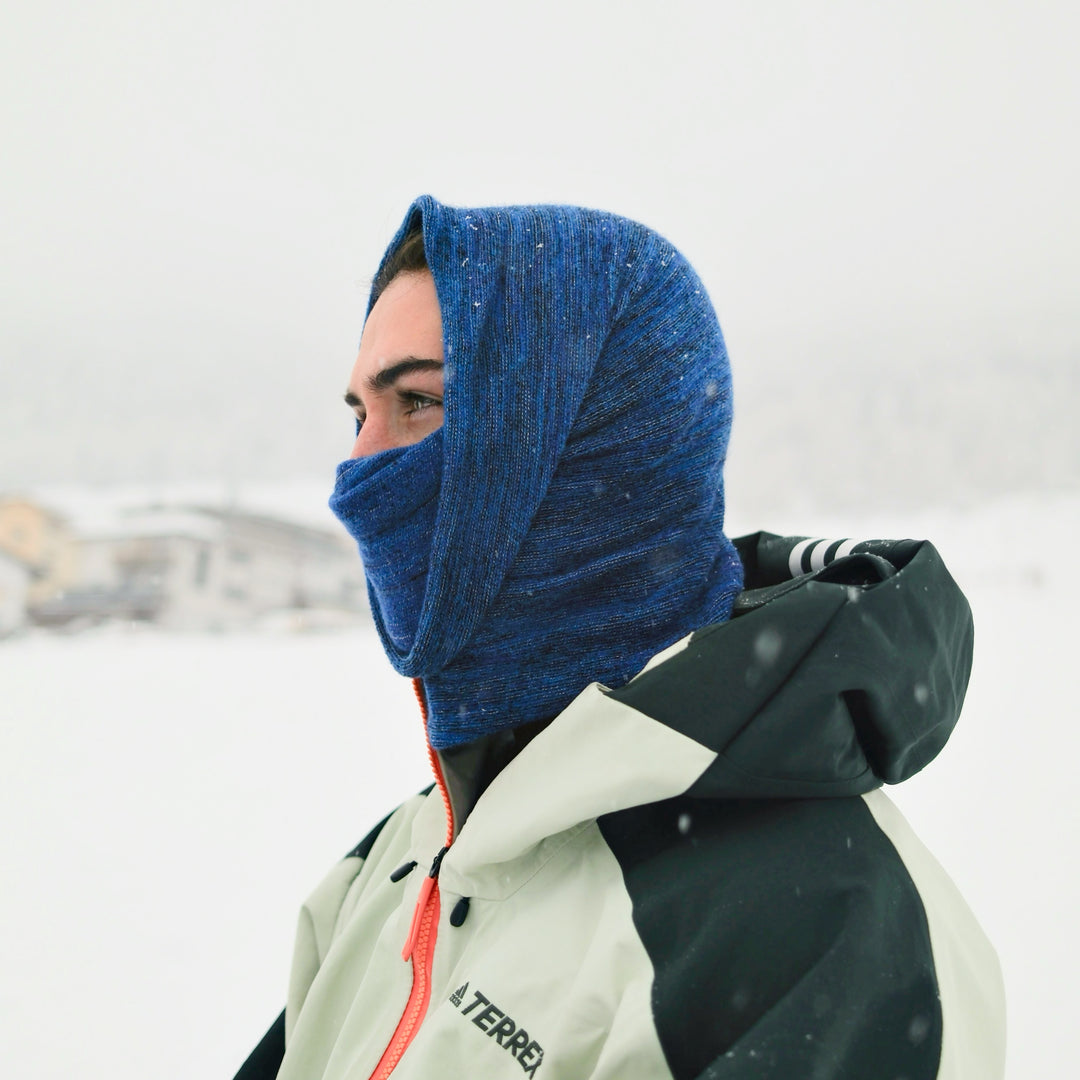 Alpine Blue Merino Beanie Wrap - Ships from Nevada USA