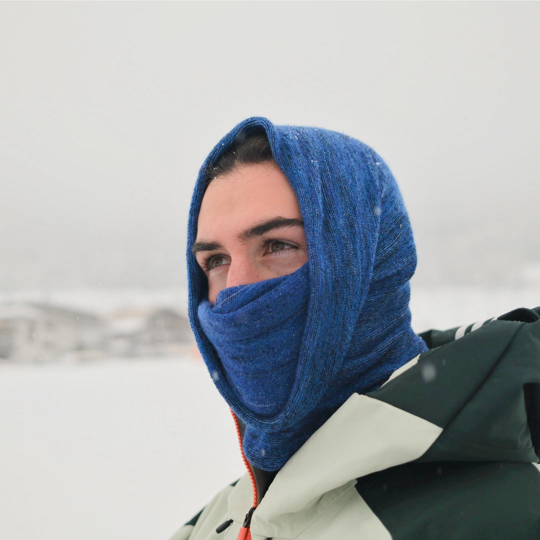 Alpine Blue Merino Beanie Wrap - Ships from Nevada USA