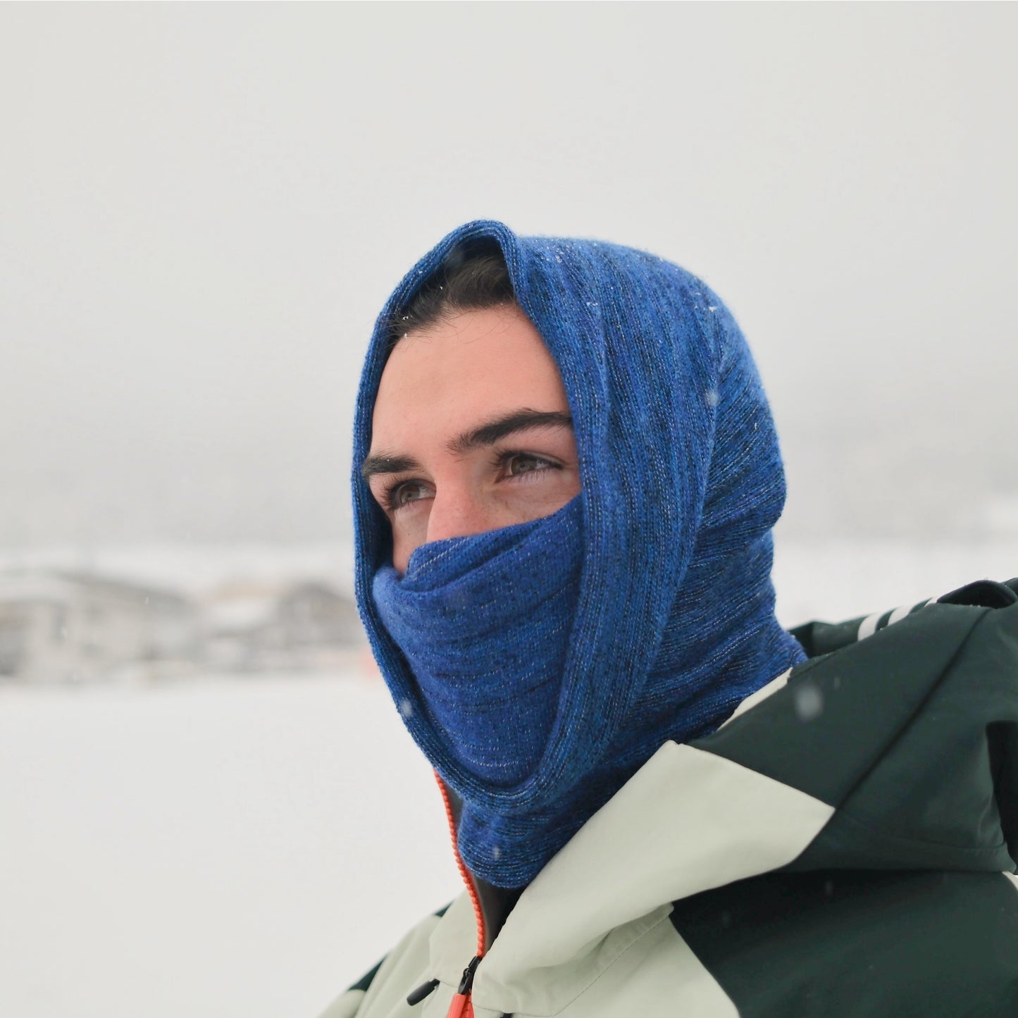 Alpine Blue Merino Beanie Wrap - Ships from Nevada USA