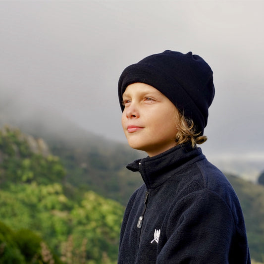 Black Merino Beanie Wrap - Ships from Nevada USA