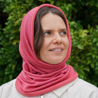 Dusky Pink Merino Beanie Wrap - Shipped from Nevada USA