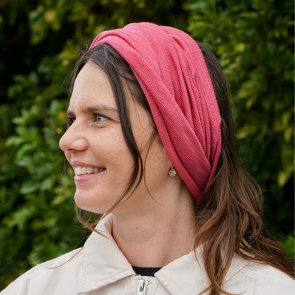 Dusky Pink Merino Beanie Wrap - Shipped from Nevada USA