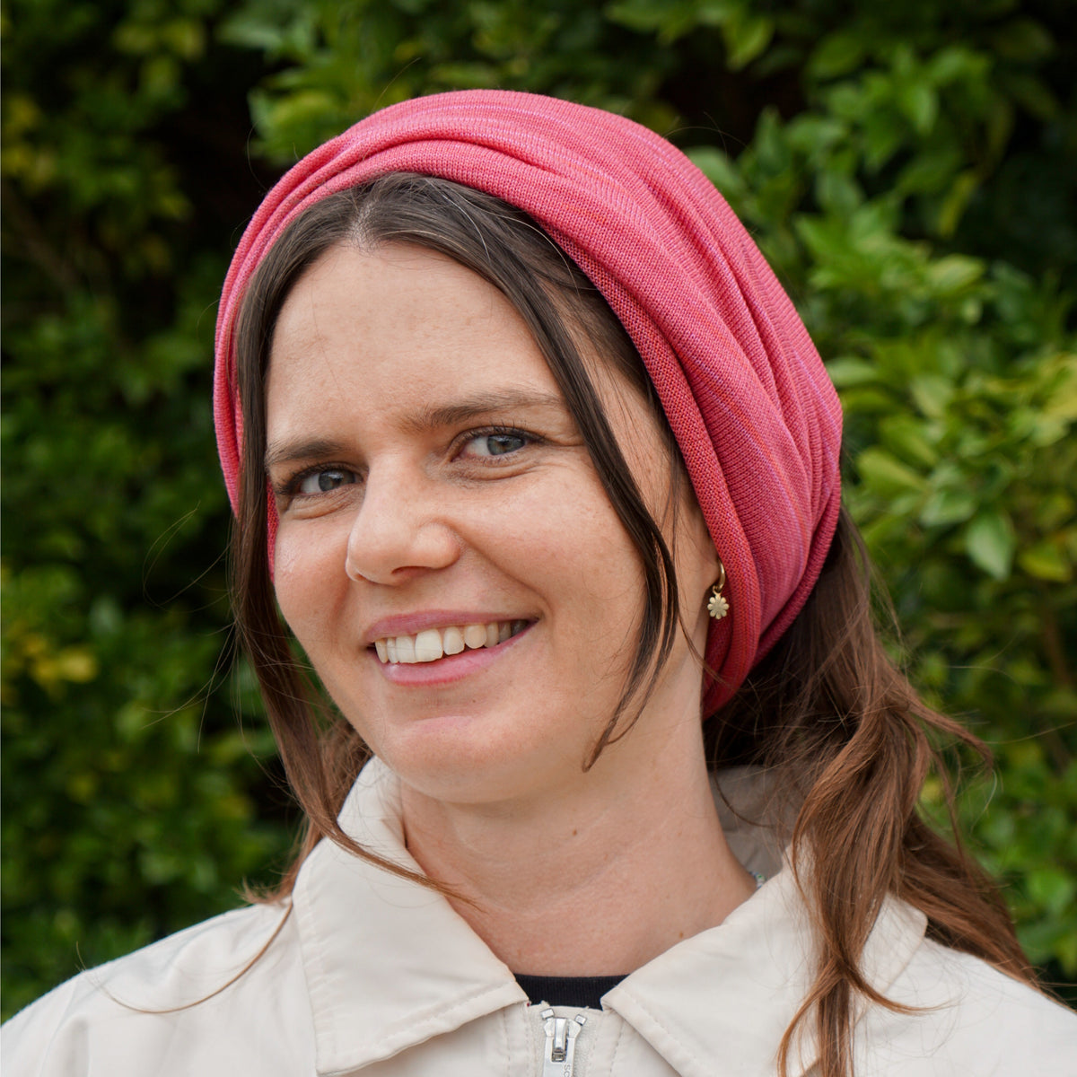 Dusky Pink Merino Beanie Wrap - Shipped from Nevada USA