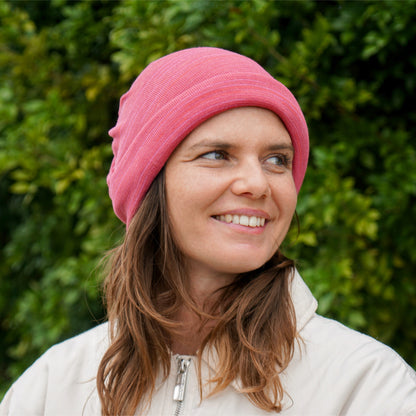 Dusky Pink Merino Beanie Wrap - Shipped from Nevada USA