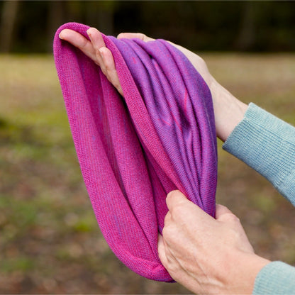 Fuchsia Reversible Merino Beanie Wrap - Shipped from Nevada USA