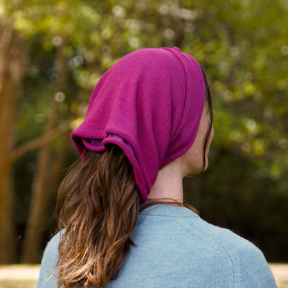 Fuchsia Reversible Merino Beanie Wrap - Shipped from Nevada USA