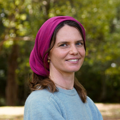 Fuchsia Reversible Merino Beanie Wrap - Shipped from Nevada USA