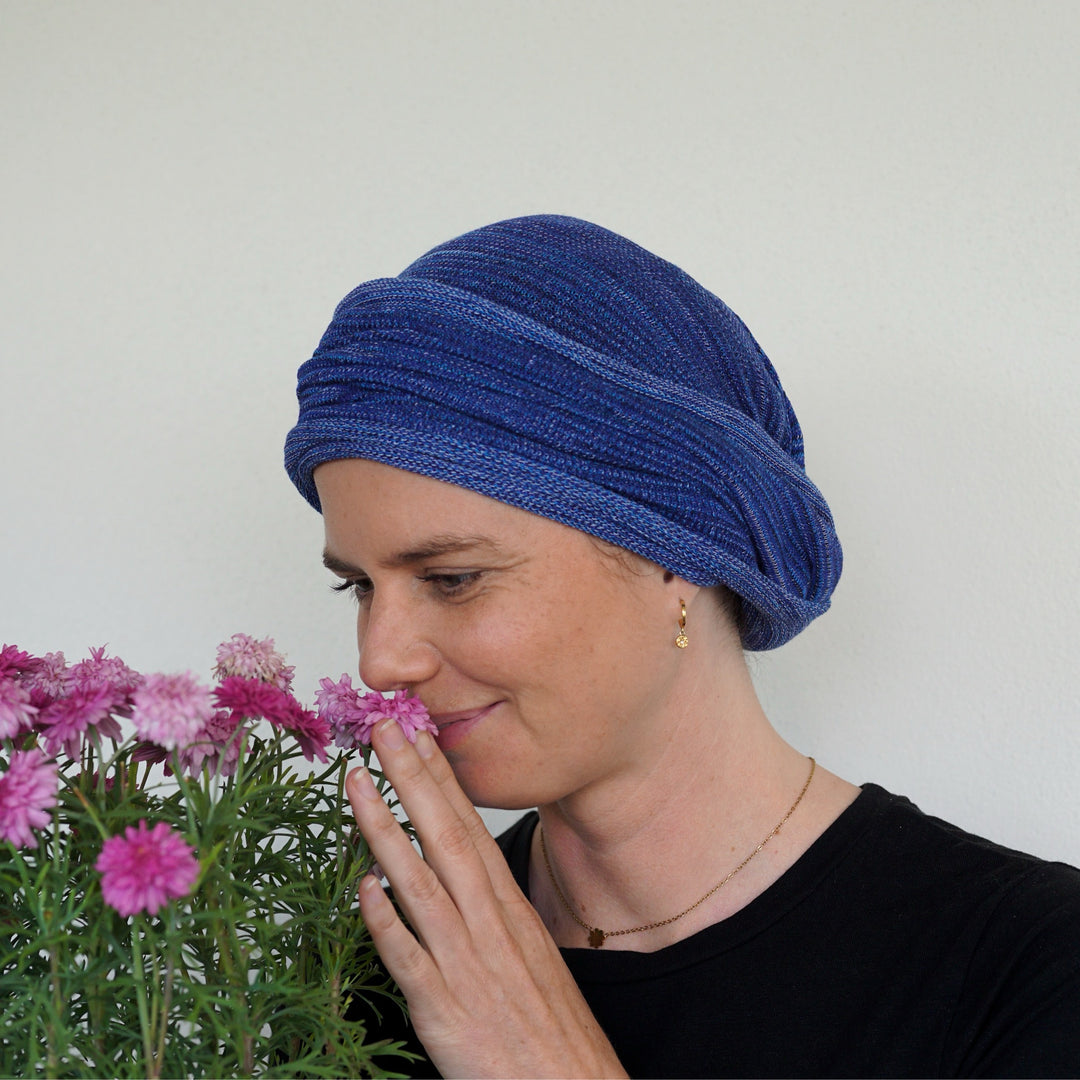 Denim Blue Turban / Head Wrap - Shipped from Nevada USA