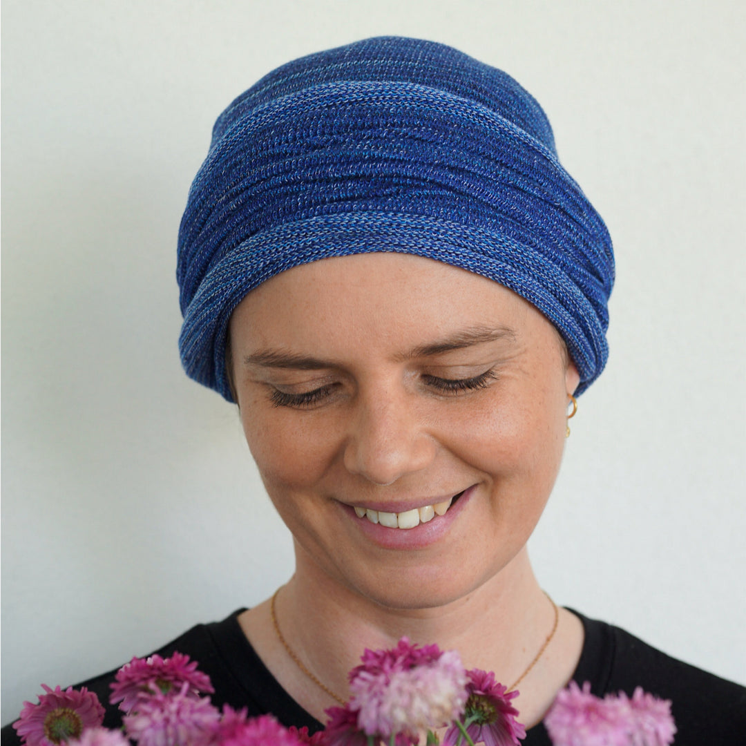 Denim Blue Turban / Head Wrap - Shipped from Nevada USA
