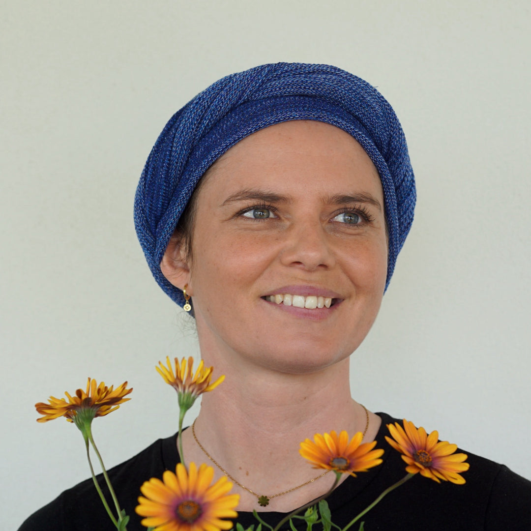 Denim Blue Turban / Head Wrap - Shipped from Nevada USA