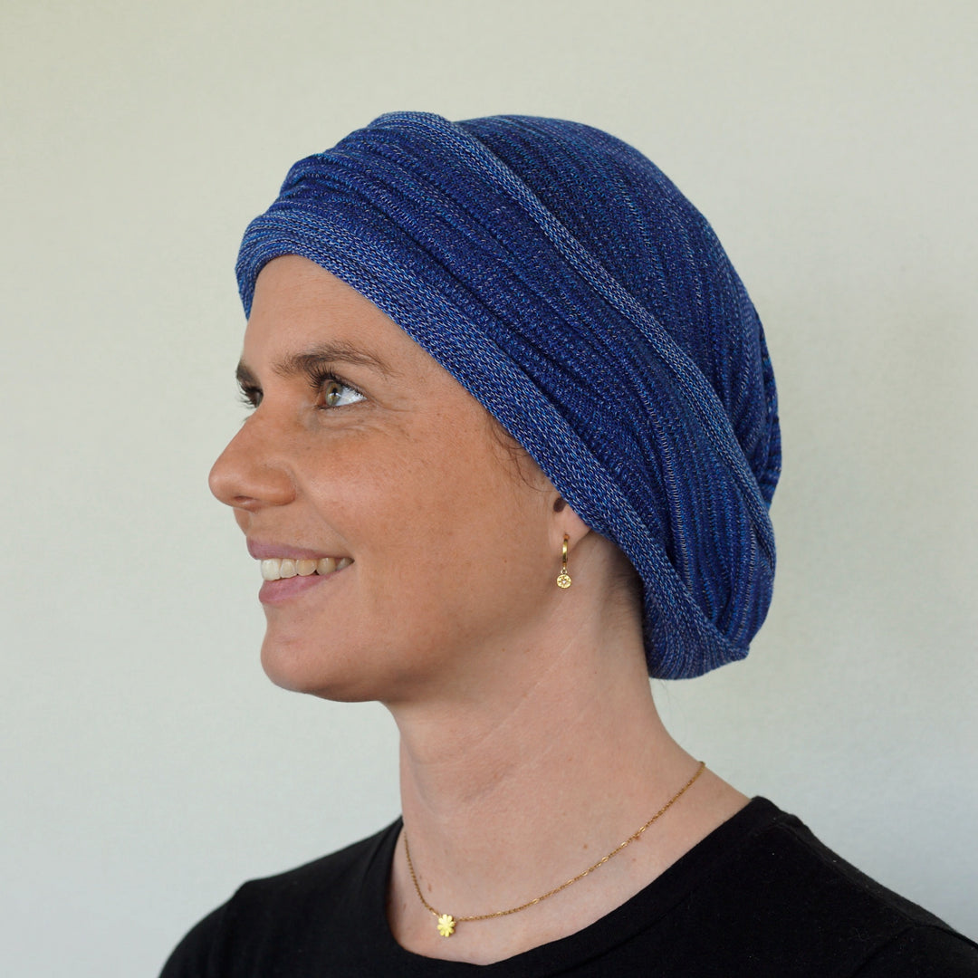 Denim Blue Turban / Head Wrap - Shipped from Nevada USA