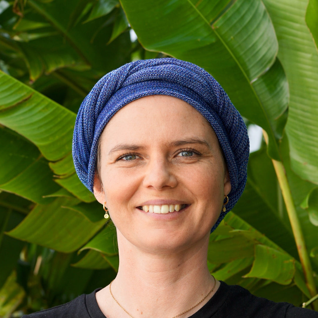 Denim Blue Turban / Head Wrap - Shipped from Nevada USA