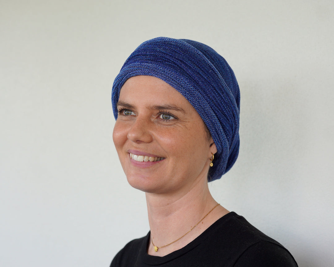 Denim Blues Turban / Head wrap