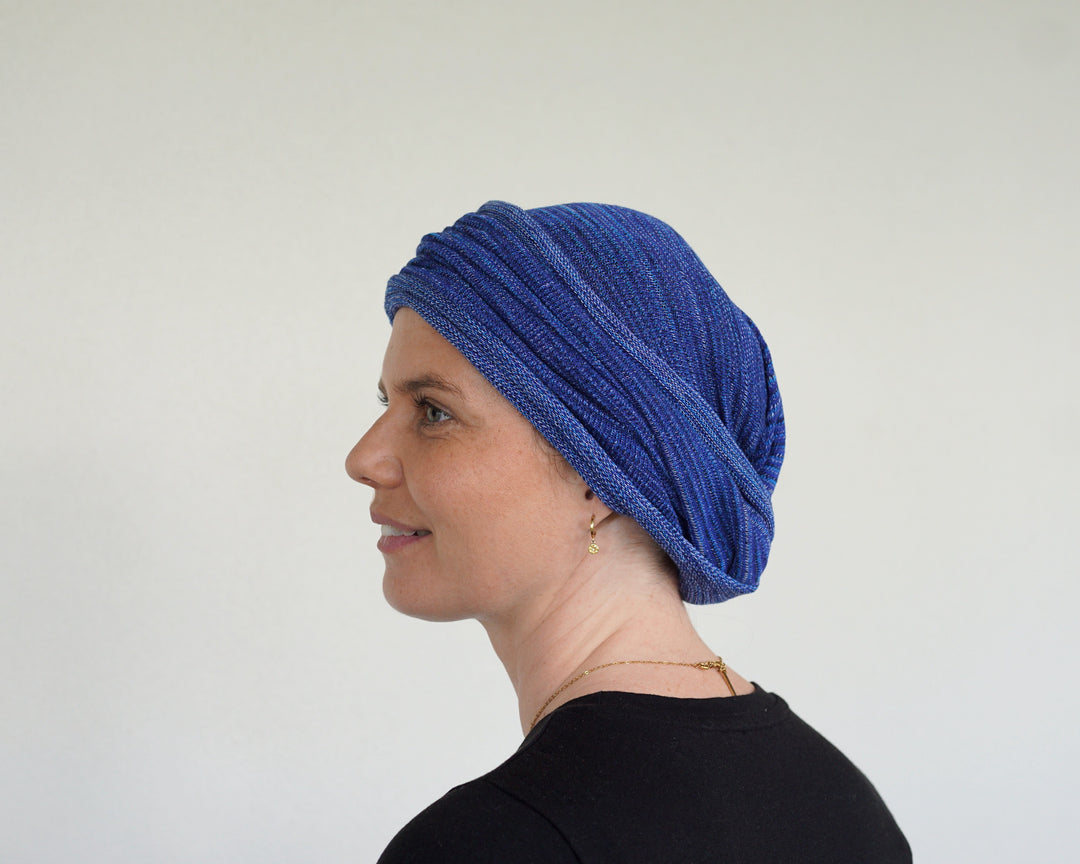 Denim Blues Turban / Head wrap