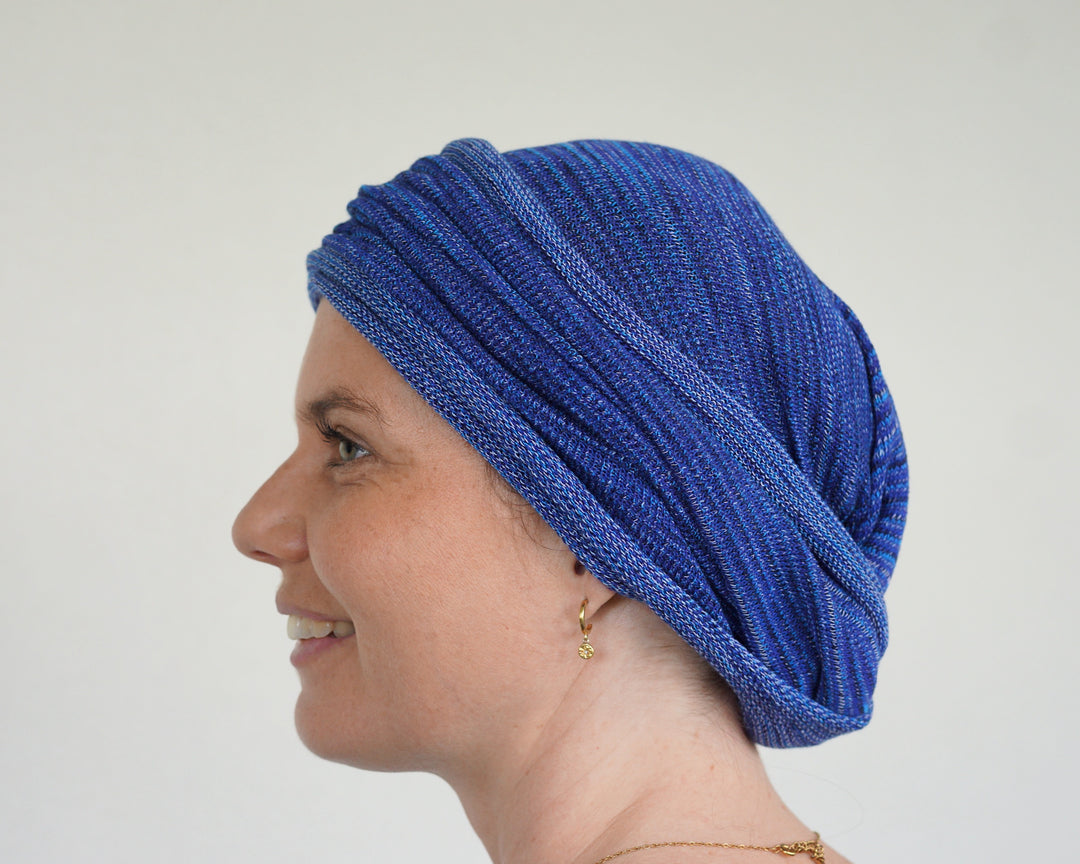 Denim Blues Turban / Head wrap
