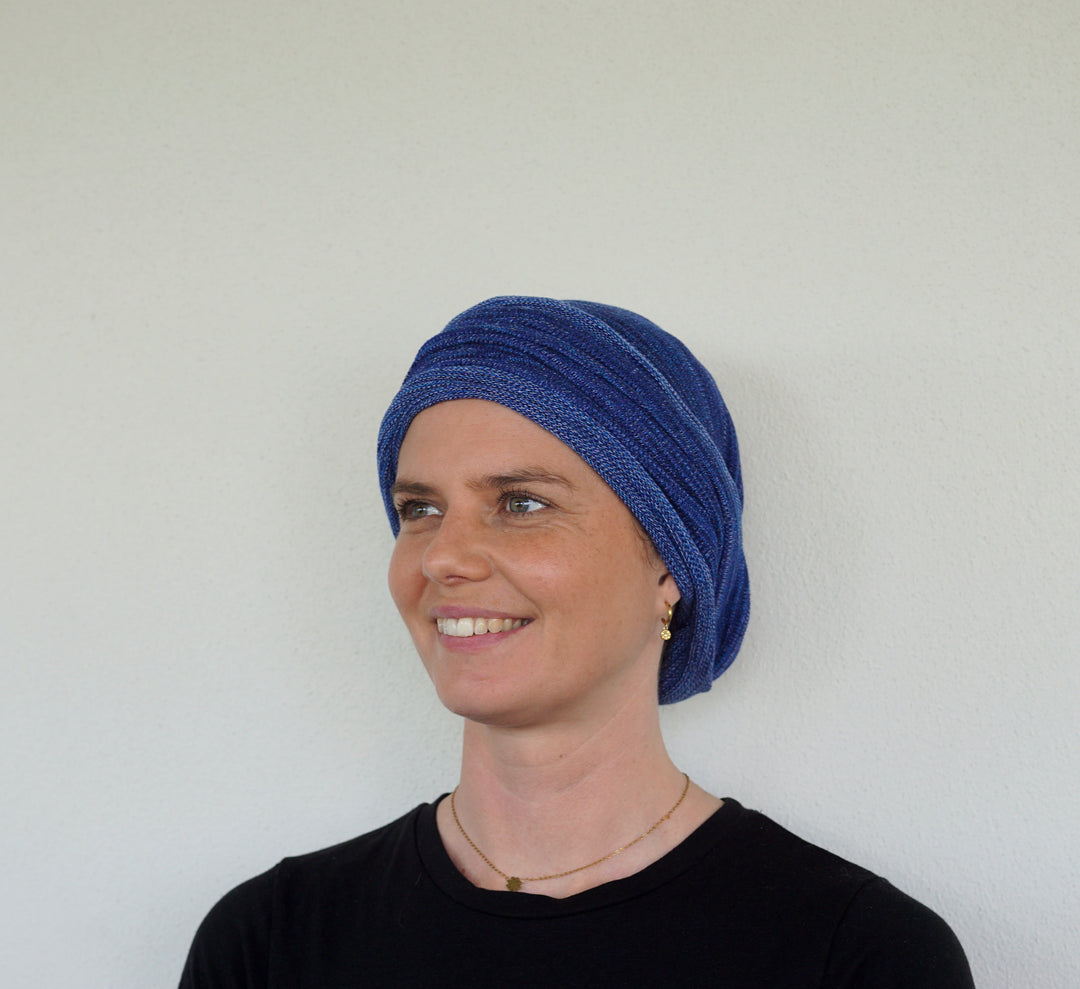 Denim Blues Turban / Head wrap