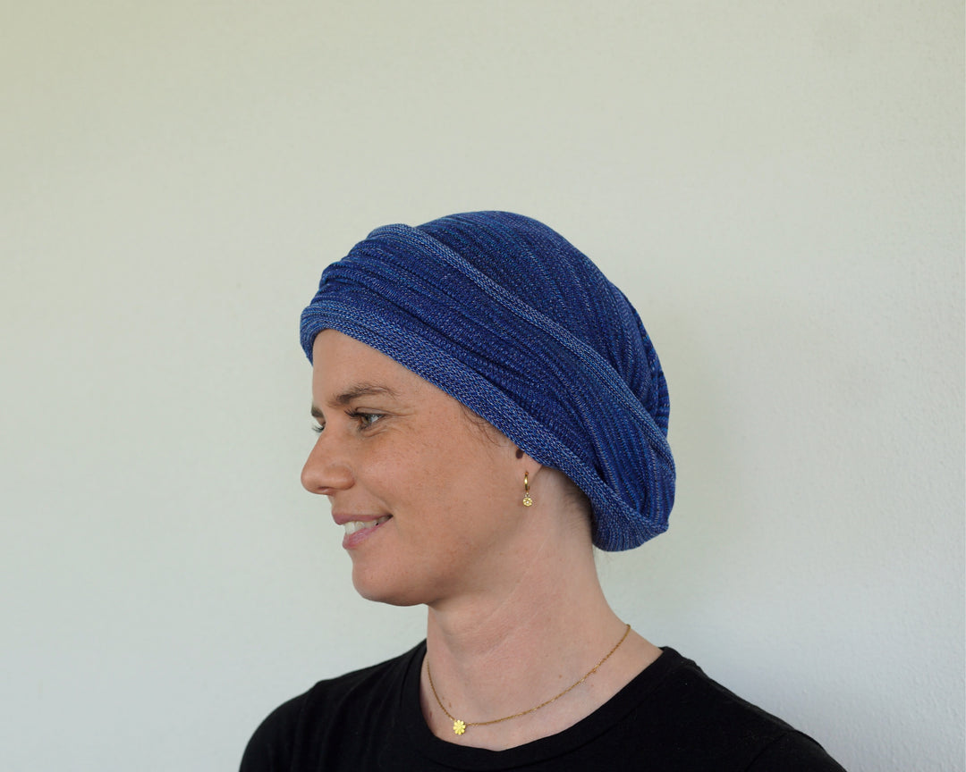 Denim Blues Turban / Head wrap