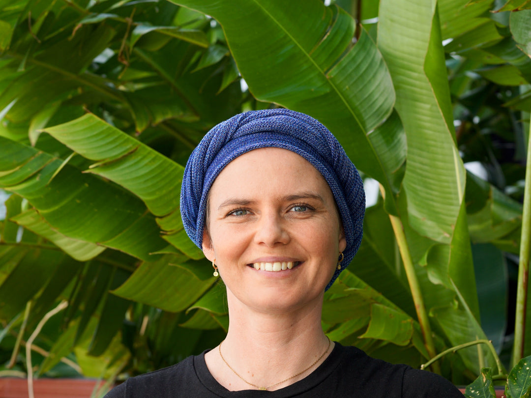 Denim Blues Turban / Head wrap