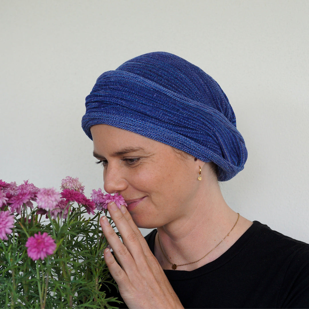 Denim Blues Turban / Head wrap