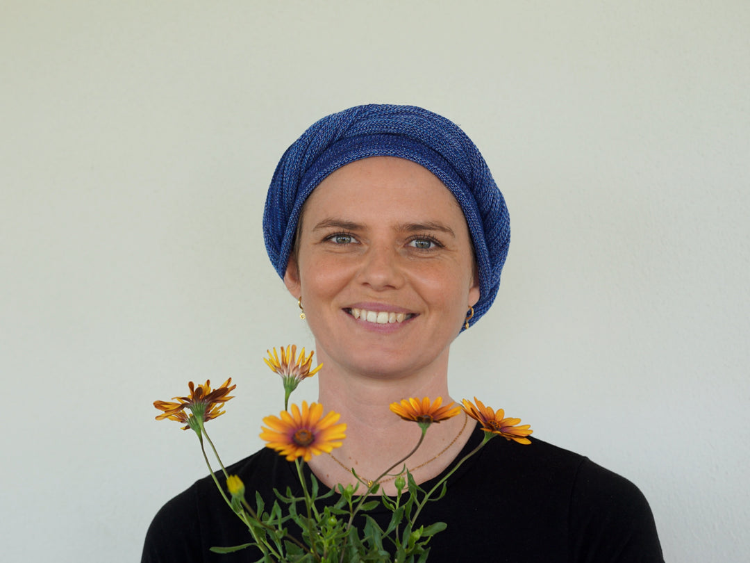 Denim Blues Turban / Head wrap