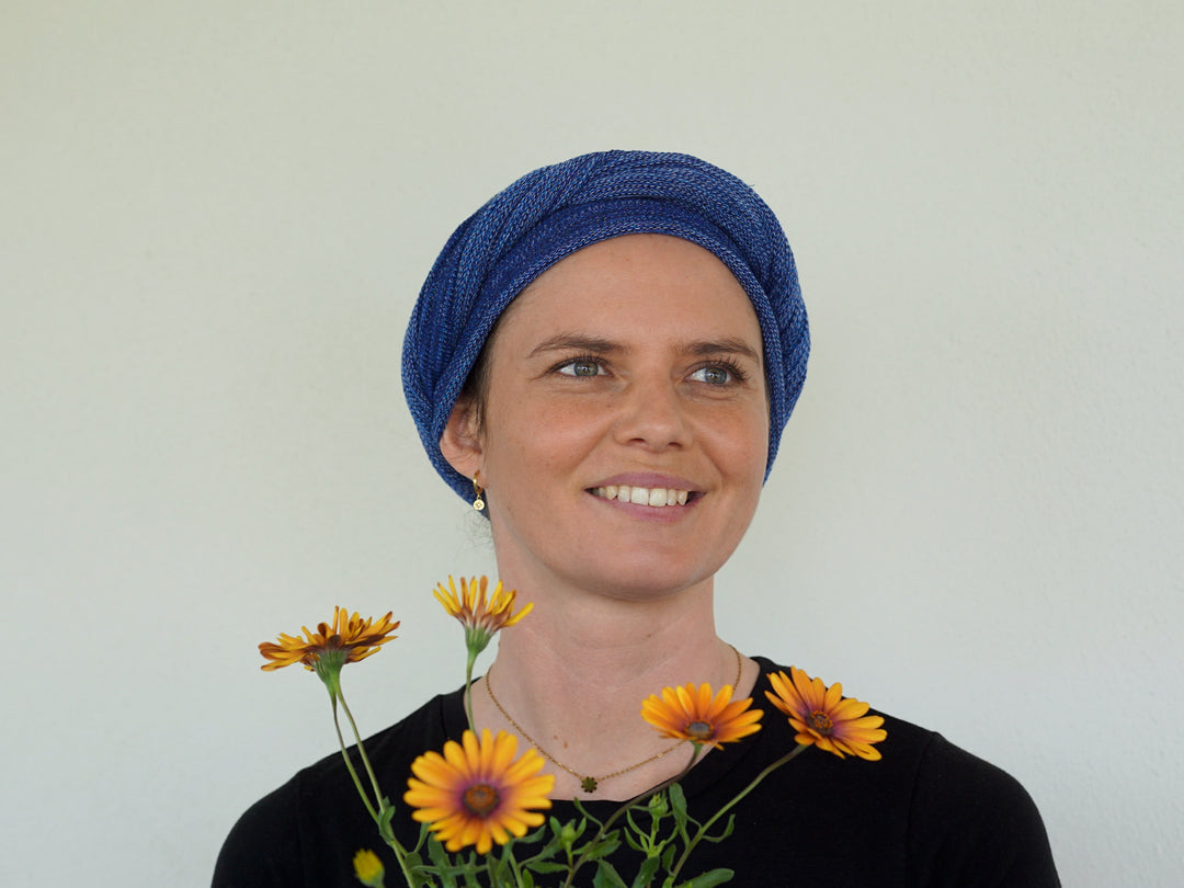 Denim Blues Turban / Head wrap