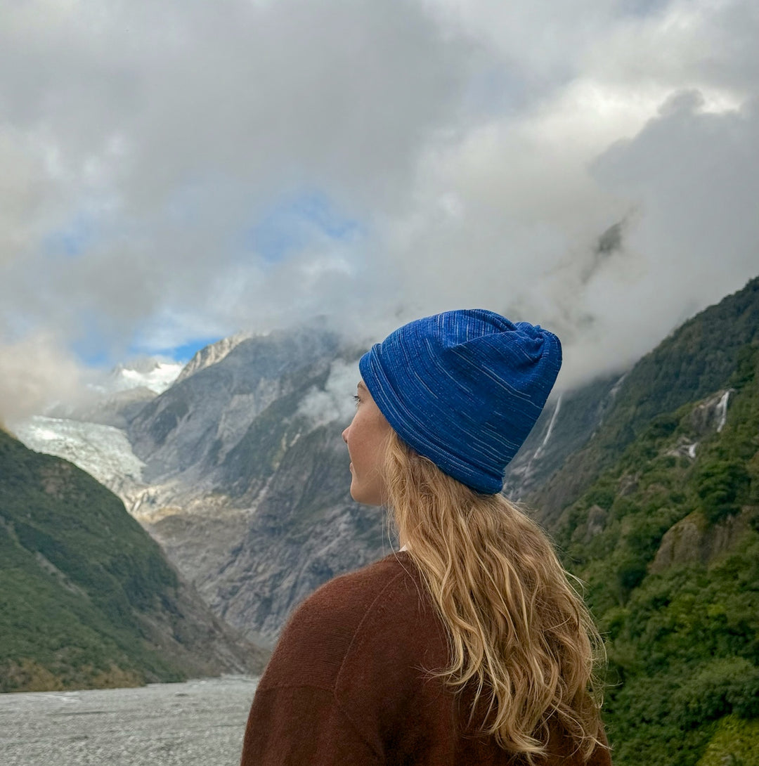 Merino Beanie Wrap - Alpine Blues