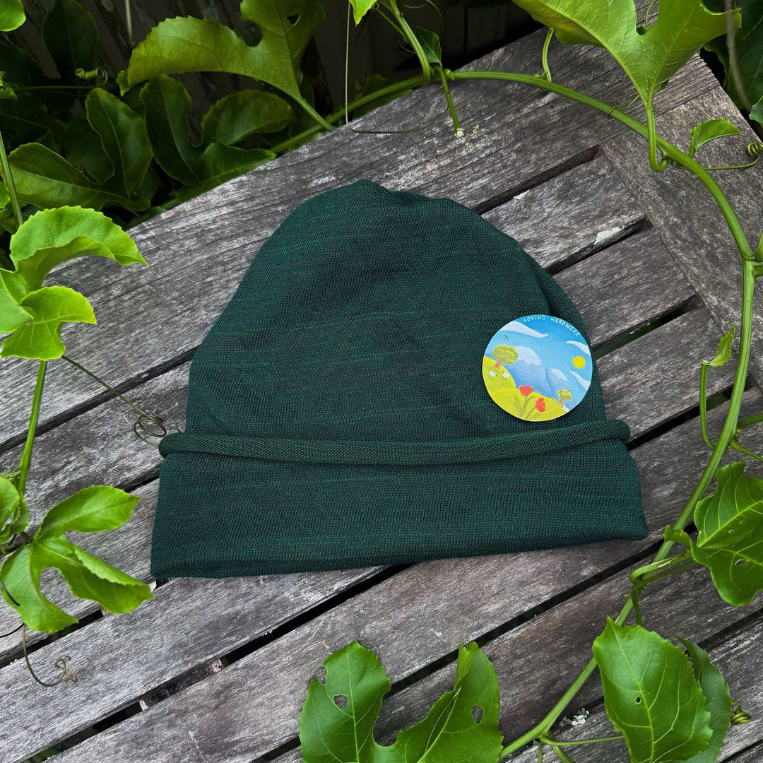 Forest Green Merino Beanie Wrap - Ships from Nevada USA