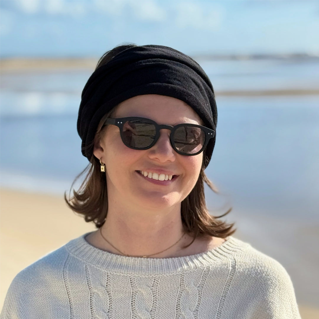 Black Merino Beanie Wrap - Ships from Nevada USA