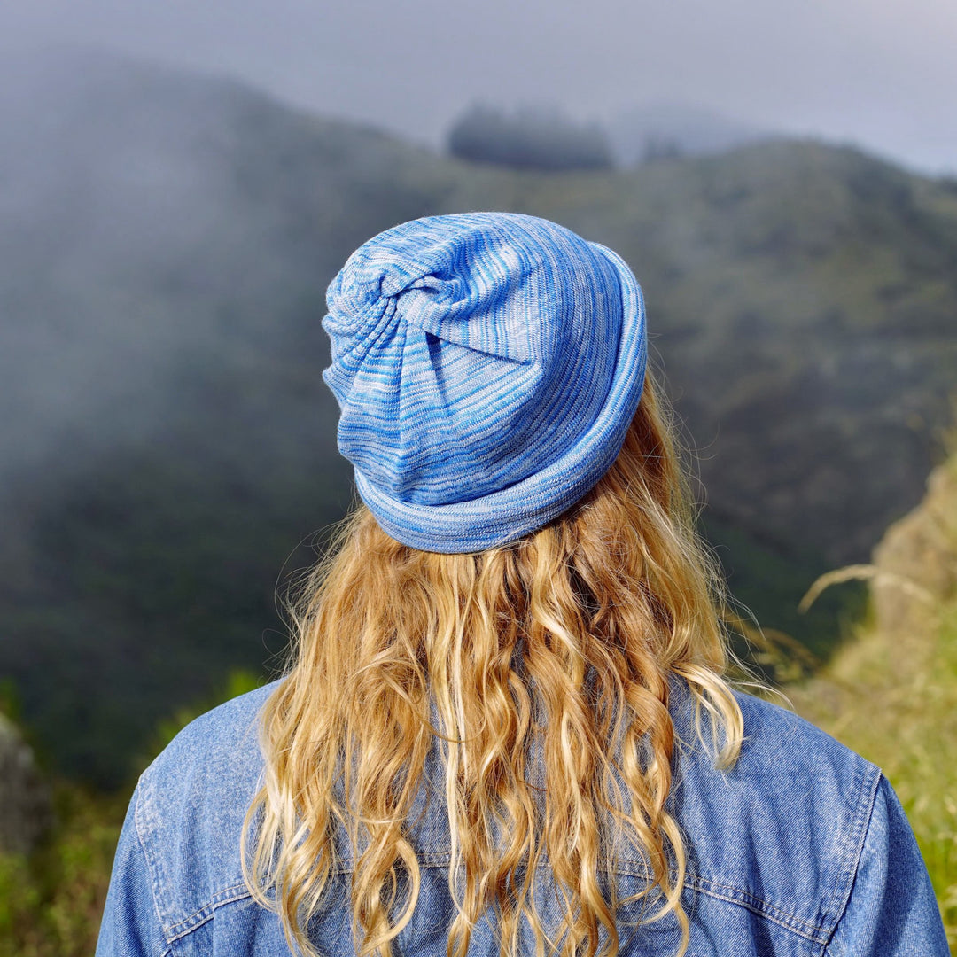 Ice Blue Merino Beanie Wrap - Ships from Nevada USA
