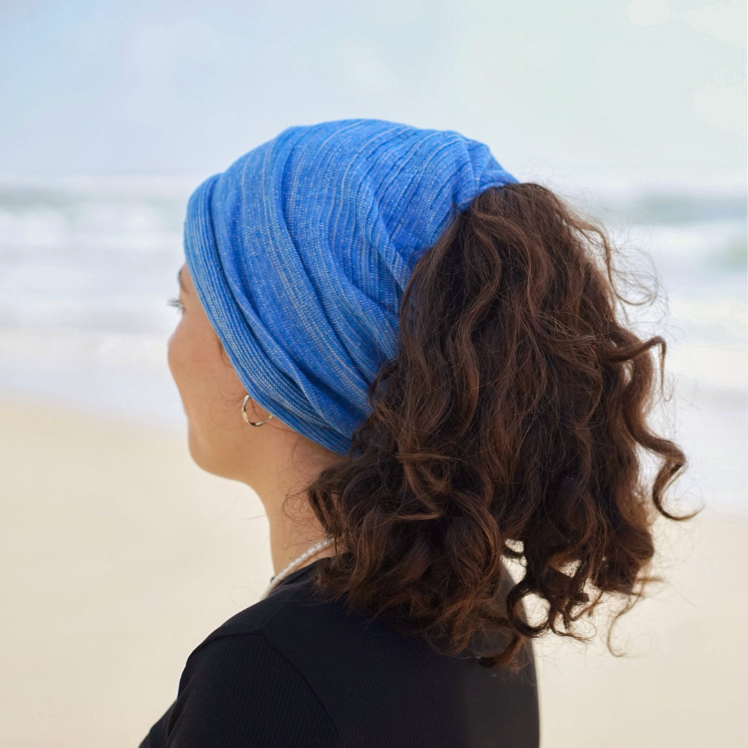 Ice Blue Merino Beanie Wrap - Ships from Nevada USA