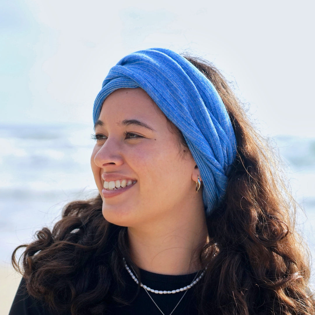 Ice Blue Merino Beanie Wrap - Ships from Nevada USA