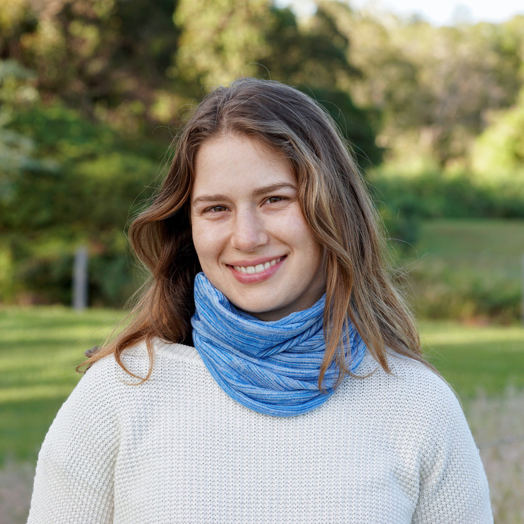 Ice Blue Merino Beanie Wrap - Ships from Nevada USA