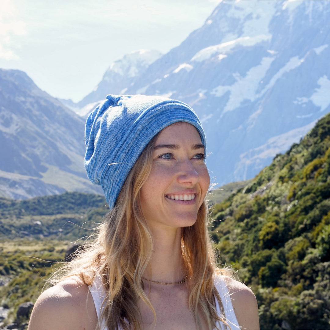 Ice Blue Merino Beanie Wrap - Ships from Nevada USA