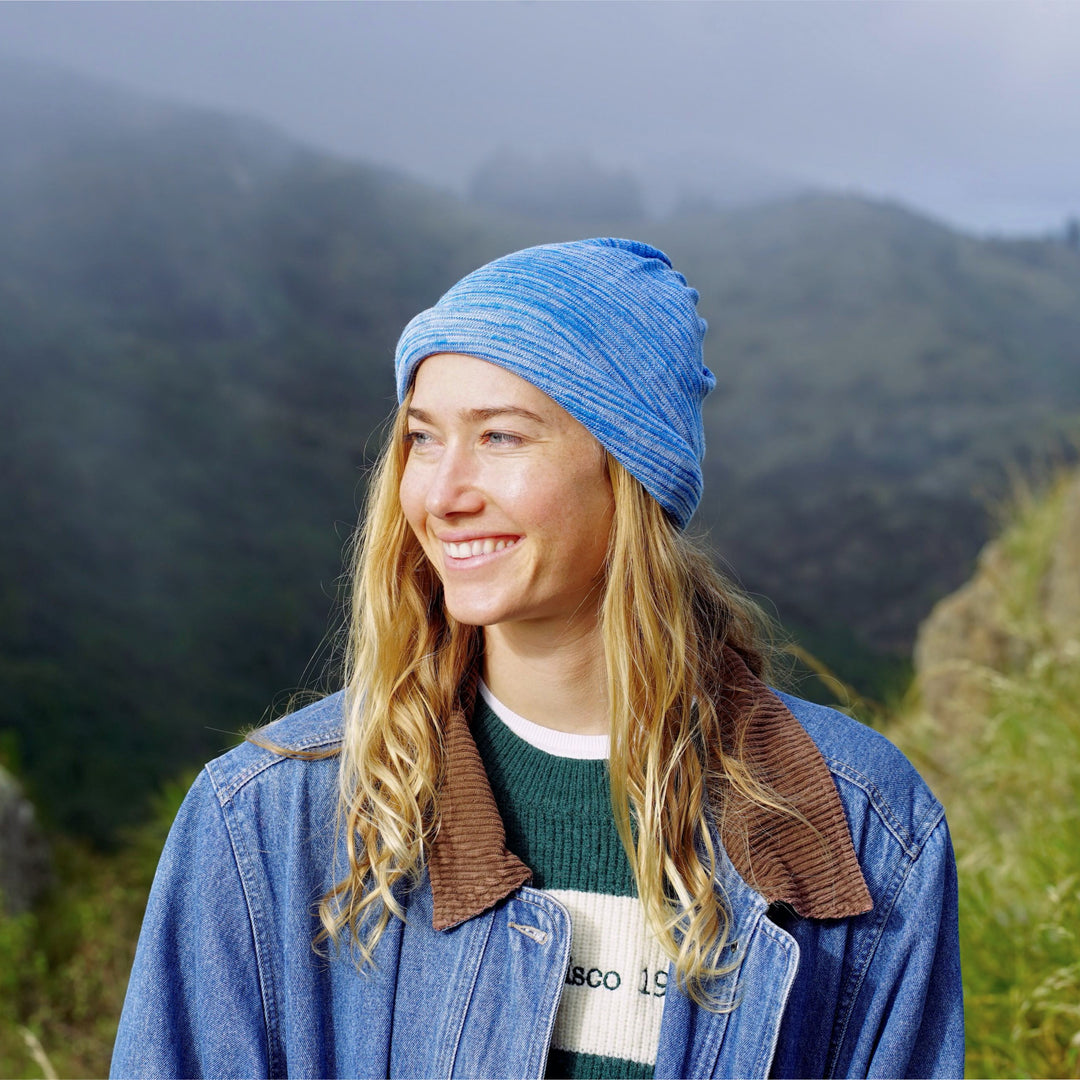 Ice Blue Merino Beanie Wrap - Ships from Nevada USA