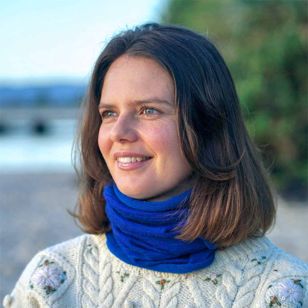 Lapis Blue Merino Beanie Wrap - Ships from Nevada USA