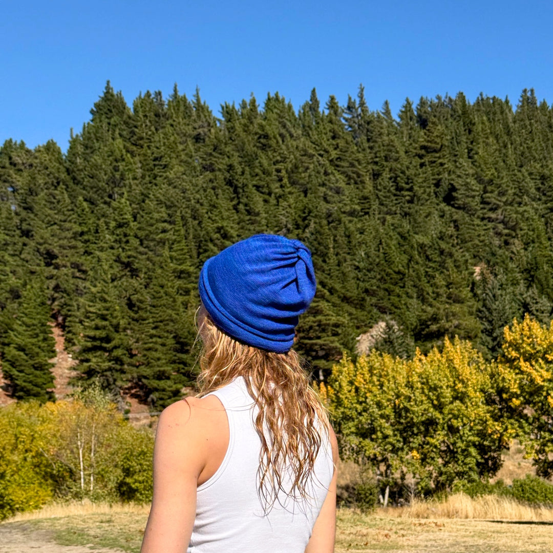 Lapis Blue Merino Beanie Wrap - Ships from Nevada USA