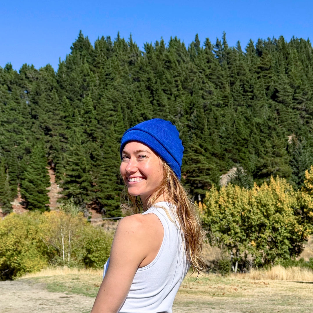 Lapis Blue Merino Beanie Wrap - Ships from Nevada USA