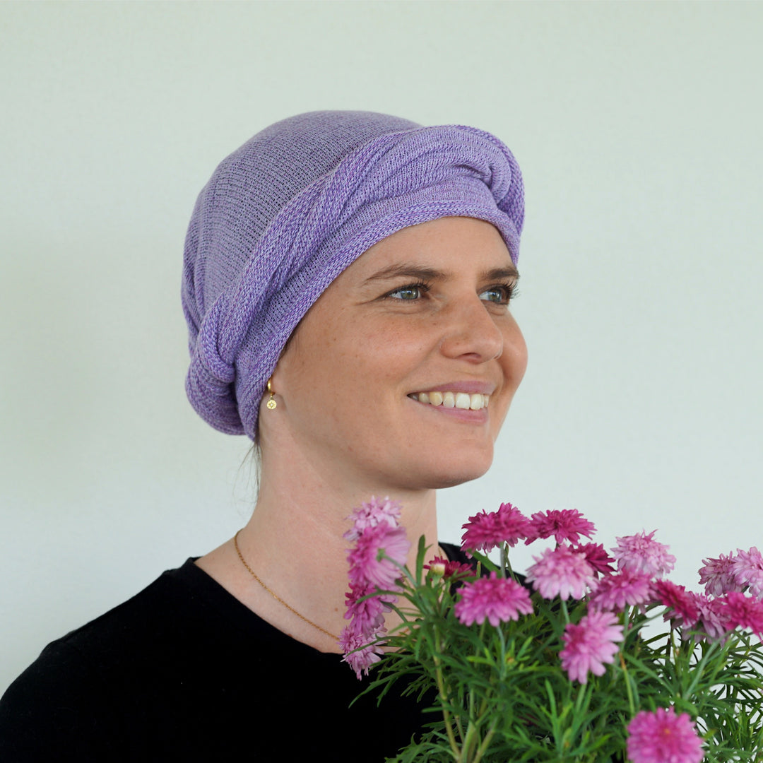 Lilac Cream Turban Wrap/ Head Wrap - Shipped from Nevada USA
