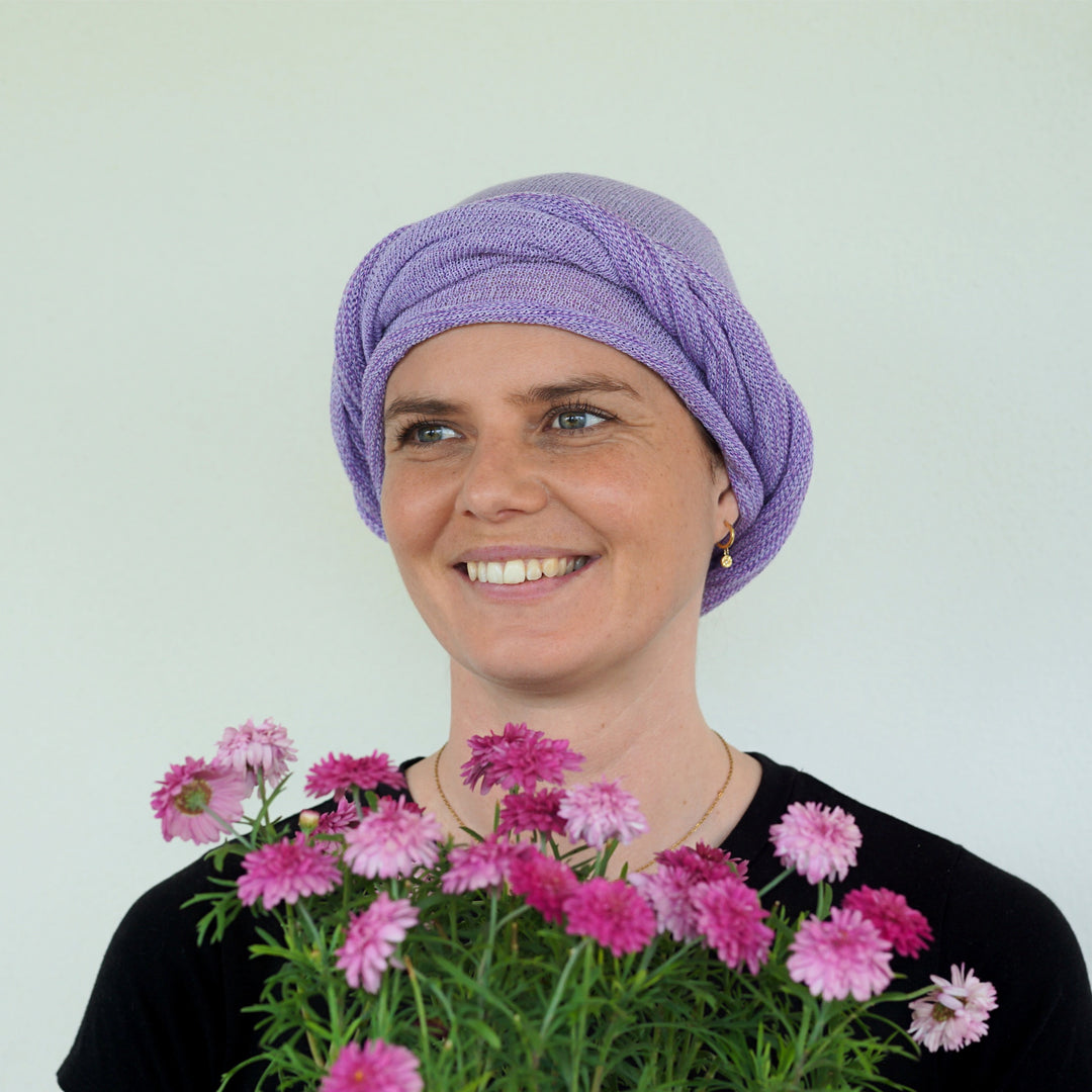 Lilac Cream Turban Wrap/ Head Wrap - Shipped from Nevada USA