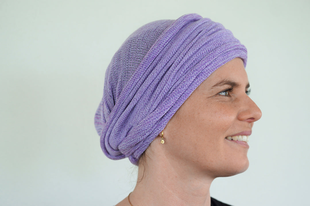Lilac Cream Turban Wrap/ Head wrap