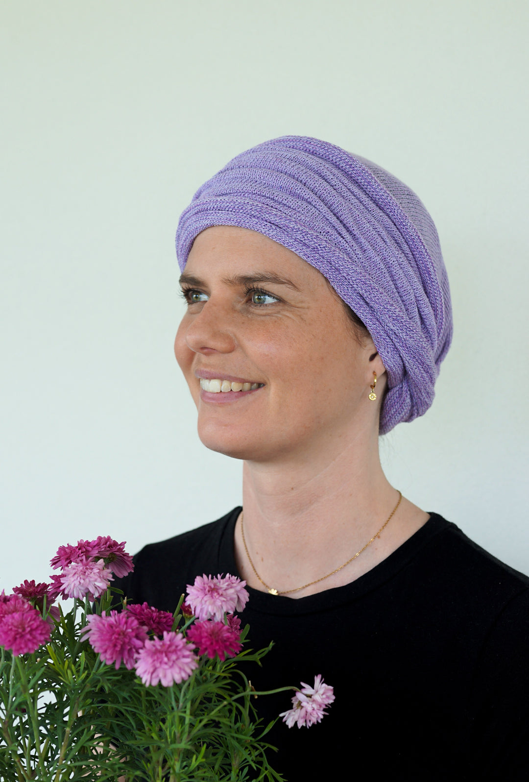 Lilac Cream Turban Wrap/ Head wrap