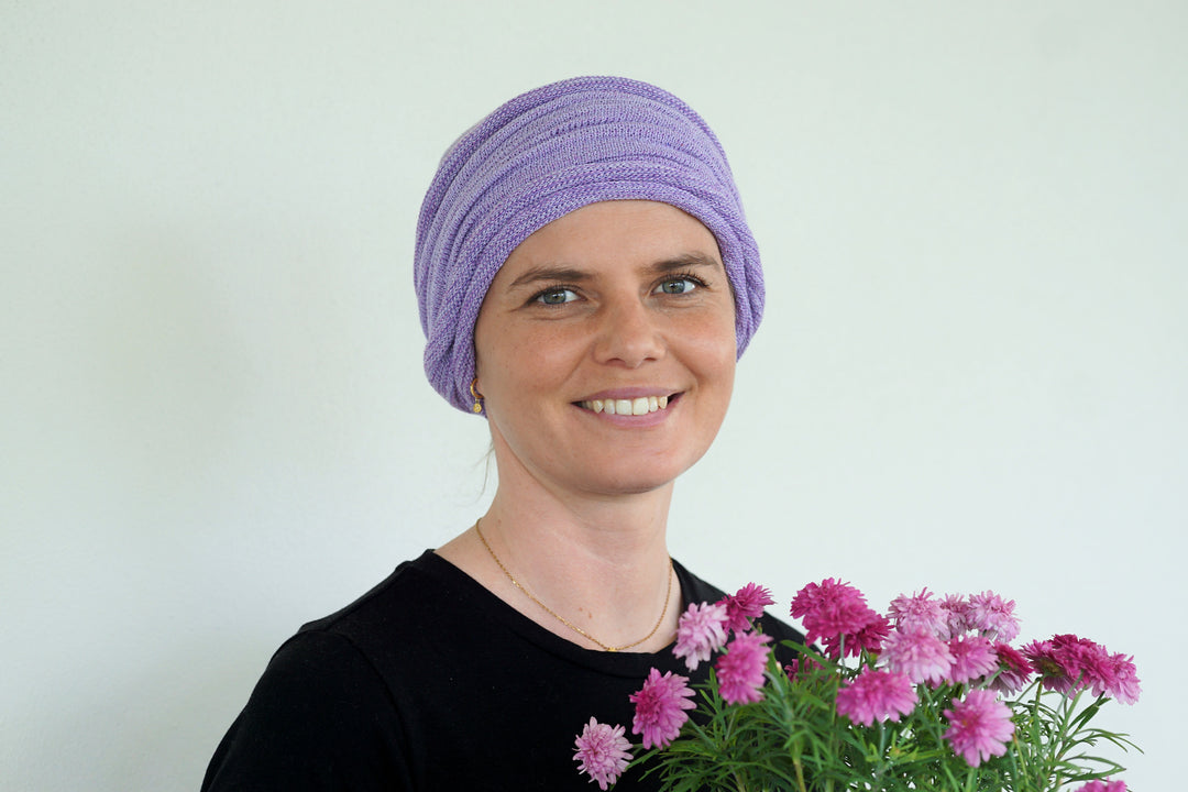 Lilac Cream Turban Wrap/ Head wrap