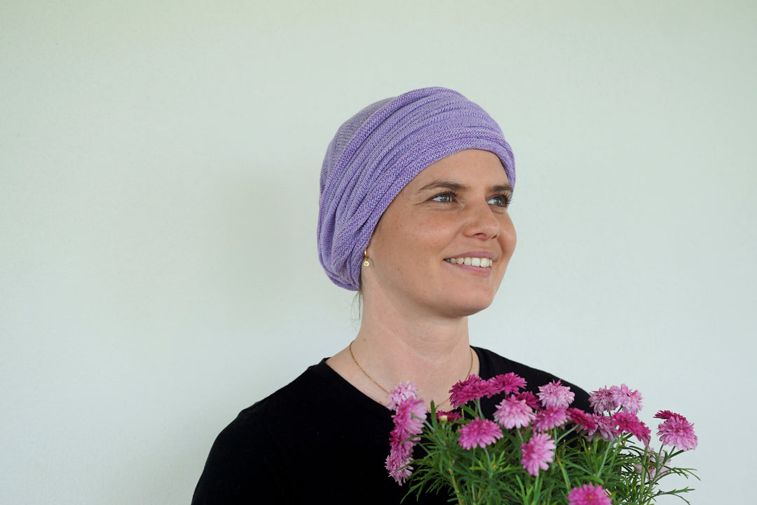 Lilac Cream Turban Wrap/ Head wrap