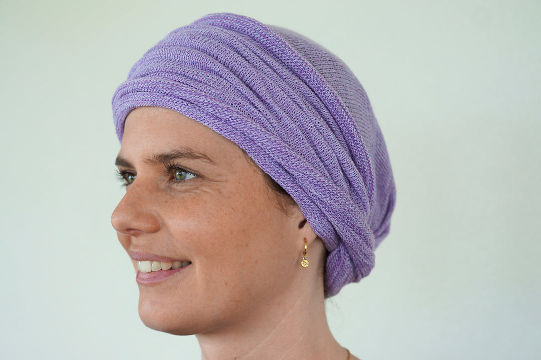 Lilac Cream Turban Wrap/ Head wrap