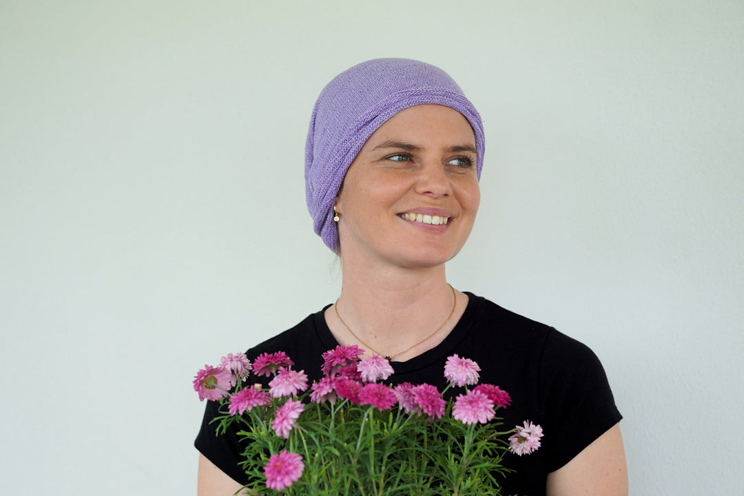Lilac Cream Turban Wrap/ Head wrap